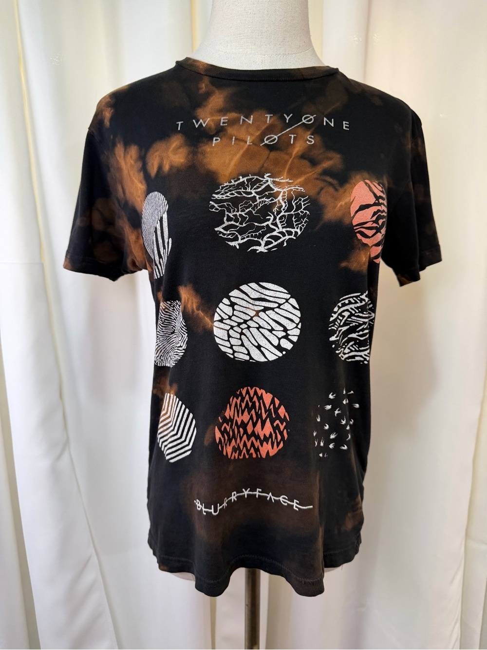 Twenty One Pilots ‘Blurryface’ Album Short Sleeve Cotton Blend Tie Dye Band Tee